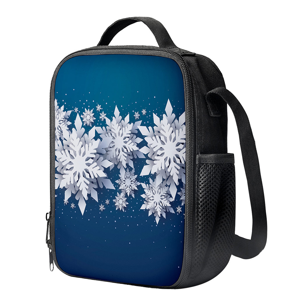 Christmas Snowflake Print Crossbody Lunch Bag