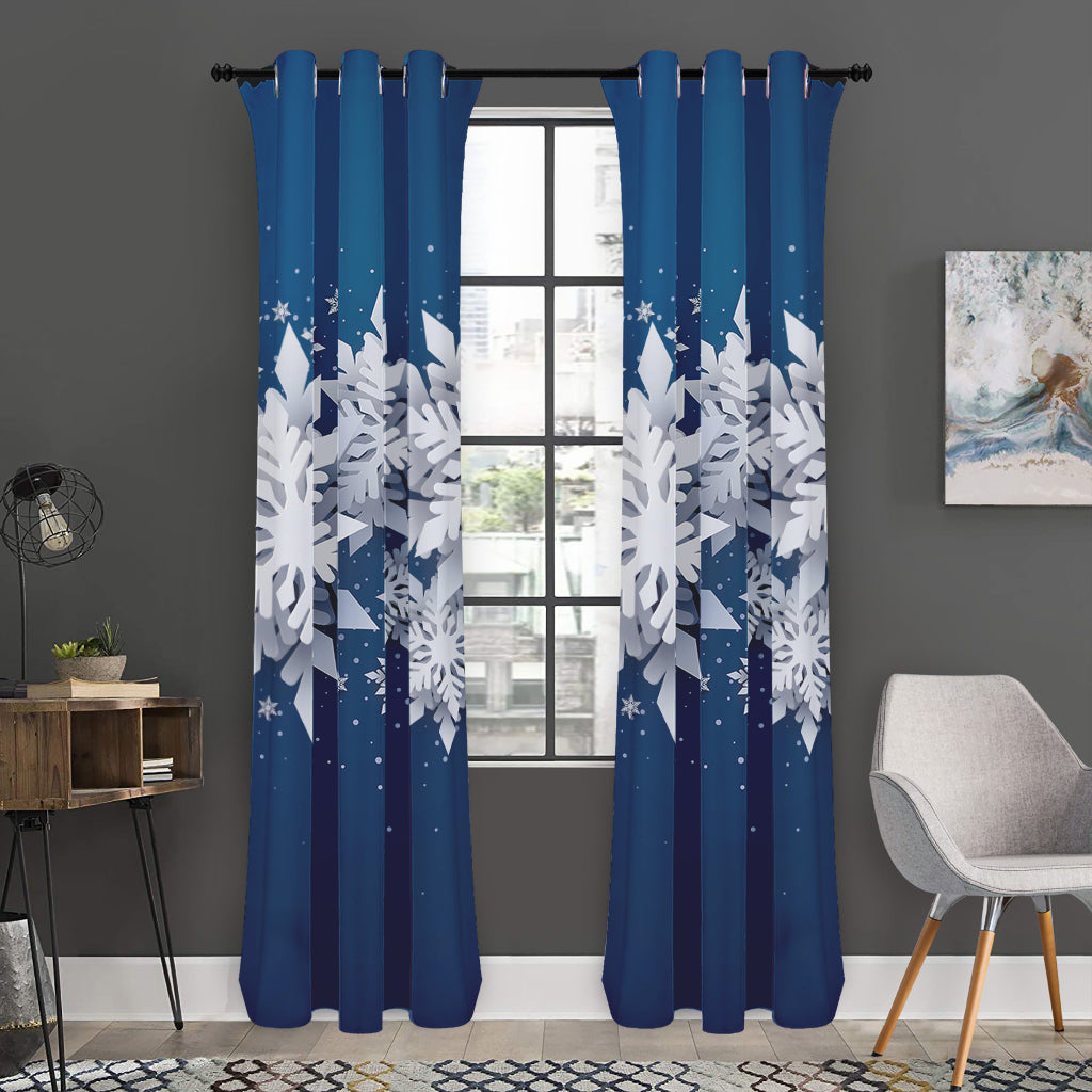Christmas Snowflake Print Curtain