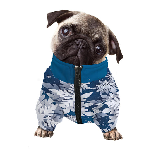 Christmas Snowflake Print Dog Zip Up Jacket