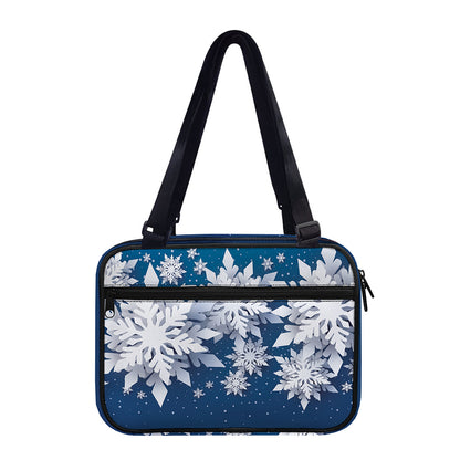 Christmas Snowflake Print Double Strap Bible Bag
