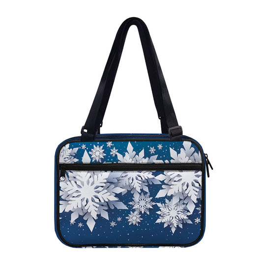 Christmas Snowflake Print Double Strap Bible Bag