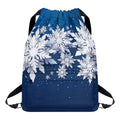 Christmas Snowflake Print Drawstring Backpack