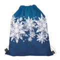 Christmas Snowflake Print Drawstring Bag