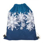 Christmas Snowflake Print Drawstring Bag