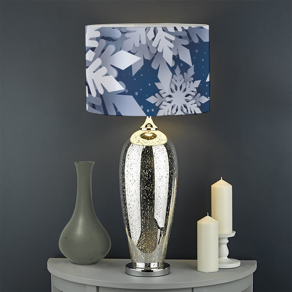 Christmas Snowflake Print Drum Lamp Shade