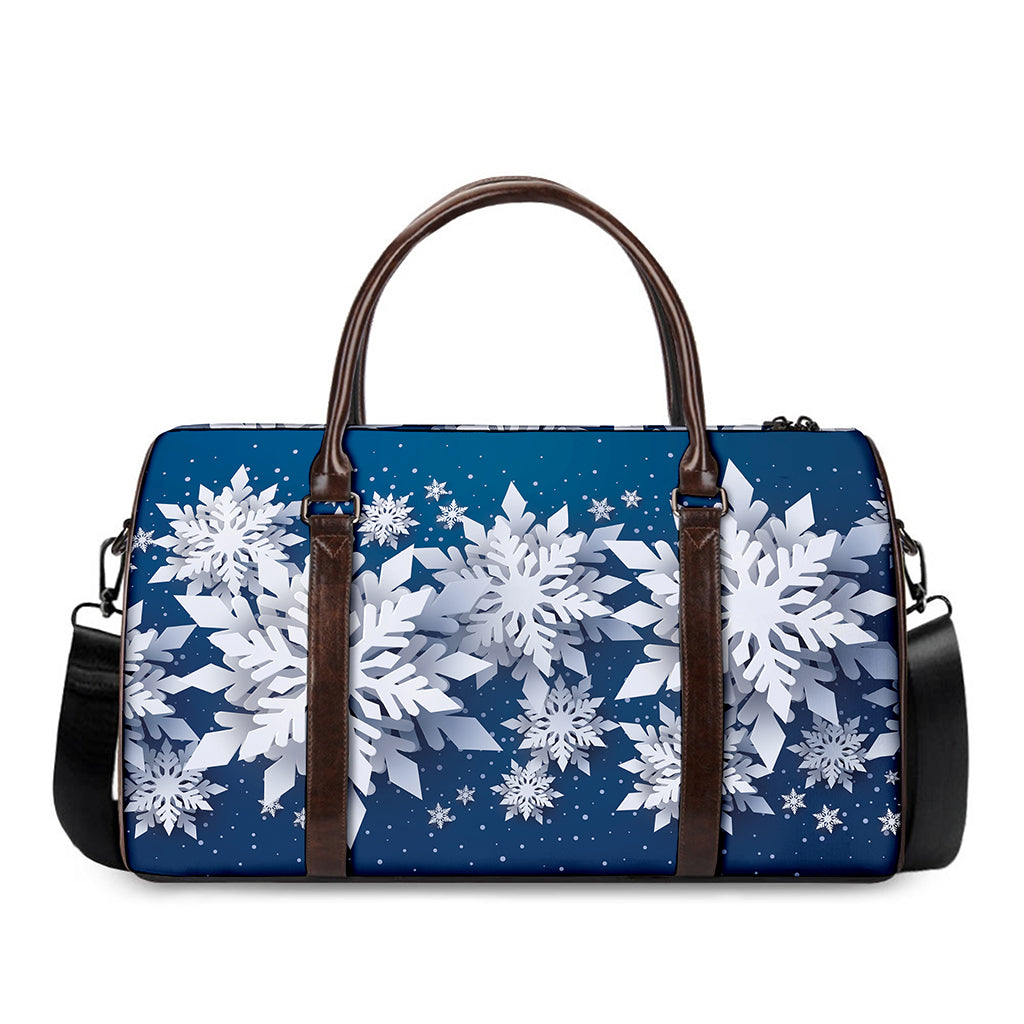 Christmas Snowflake Print Duffle Bag