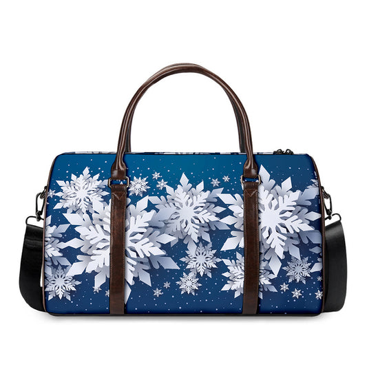 Christmas Snowflake Print Duffle Bag