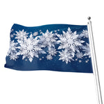 Christmas Snowflake Print Flag