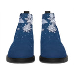 Christmas Snowflake Print Flat Ankle Boots