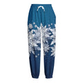 Christmas Snowflake Print Fleece Lined Knit Pants