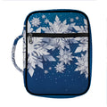 Christmas Snowflake Print Front Pocket Bible Bag