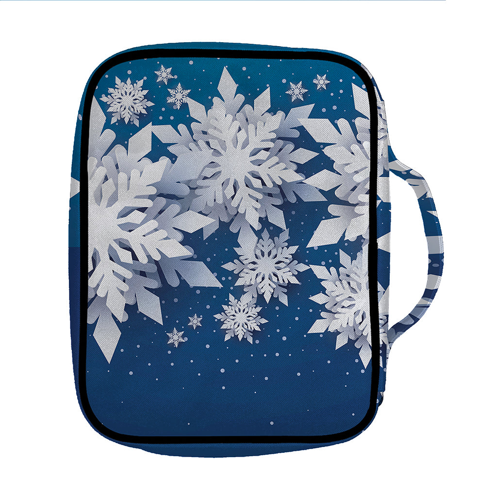 Christmas Snowflake Print Front Pocket Bible Bag