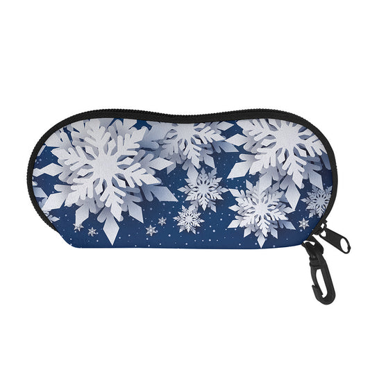Christmas Snowflake Print Glasses Case