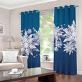 Christmas Snowflake Print Grommet Curtains