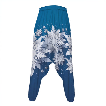 Christmas Snowflake Print Hammer Pants