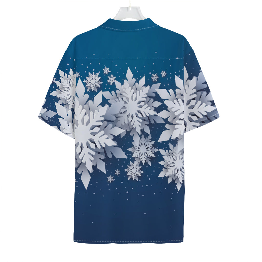 Christmas Snowflake Print Hawaiian Shirt