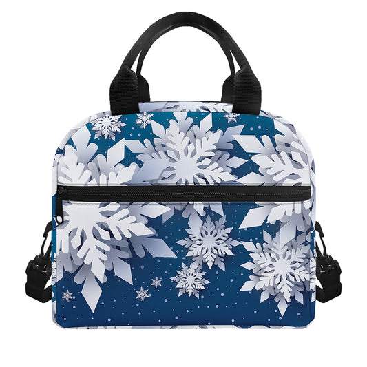 Christmas Snowflake Print Insulated Lunch Bag