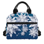 Christmas Snowflake Print Insulated Lunch Bag