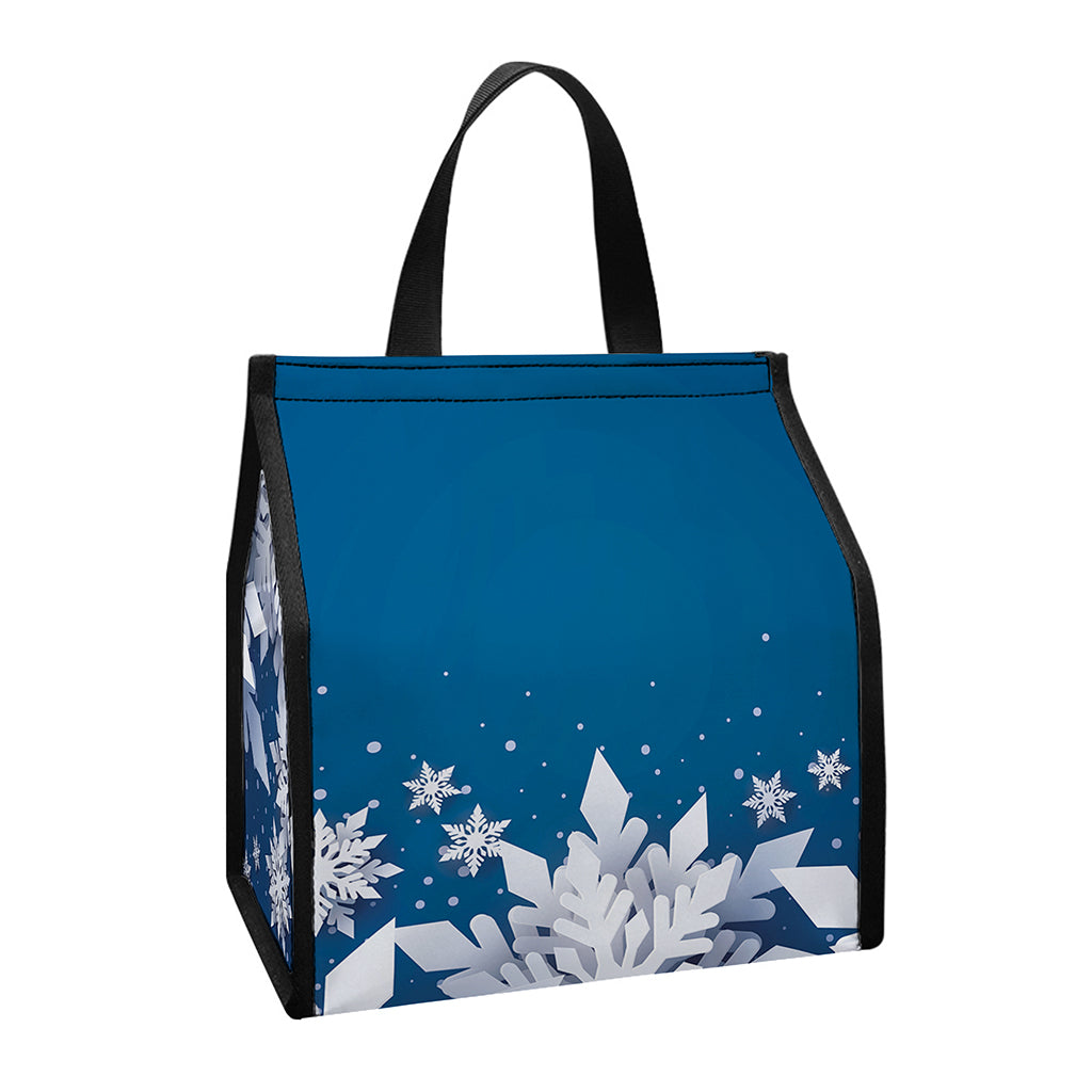 Christmas Snowflake Print Insulated Lunch Tote