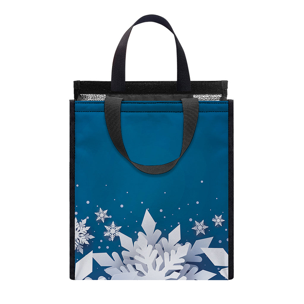 Christmas Snowflake Print Insulated Lunch Tote