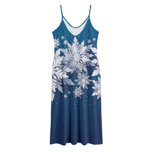 Christmas Snowflake Print Jersey Midi Cami Dress