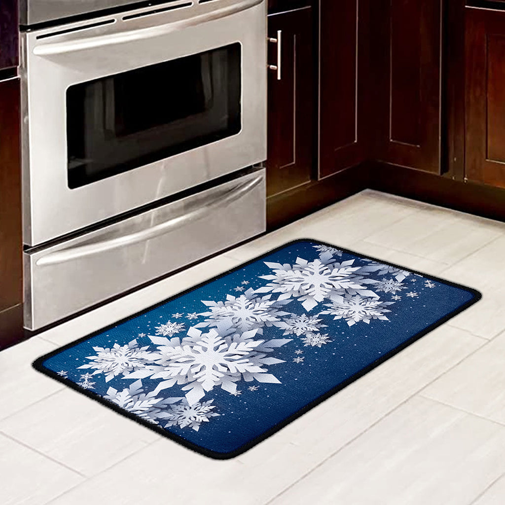 Christmas Snowflake Print Kitchen Mat