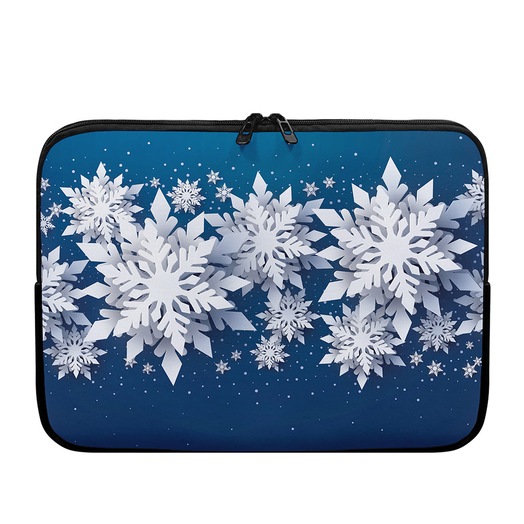Christmas Snowflake Print Laptop Sleeve