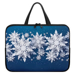 Christmas Snowflake Print Laptop Sleeve With Handle