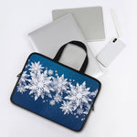 Christmas Snowflake Print Laptop Sleeve With Handle