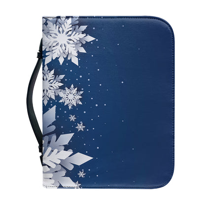 Christmas Snowflake Print Leather Bible Cover