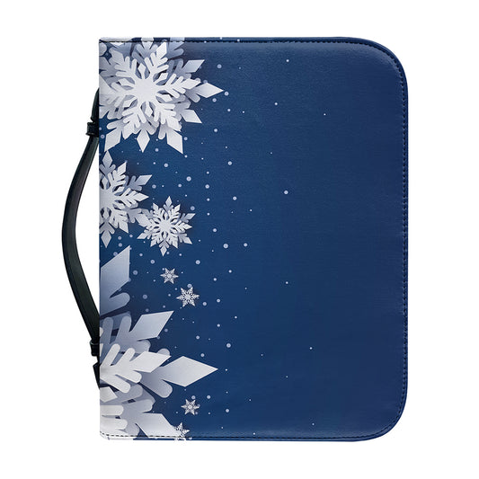 Christmas Snowflake Print Leather Bible Cover
