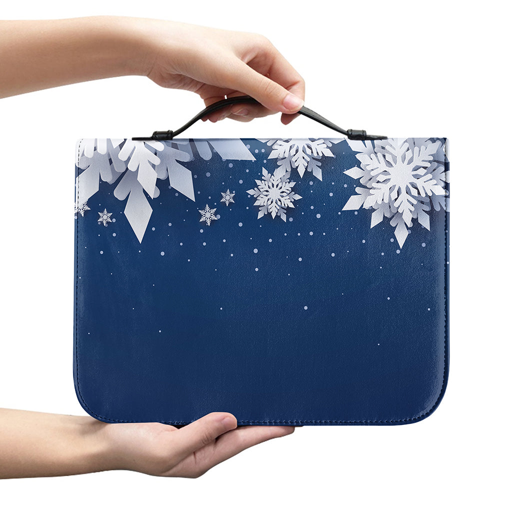 Christmas Snowflake Print Leather Bible Cover