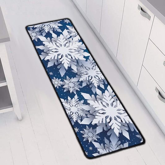 Christmas Snowflake Print Long Kitchen Mat
