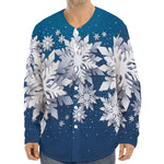 Christmas Snowflake Print Long Sleeve Baseball Jersey