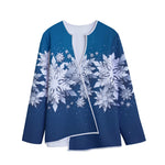 Christmas Snowflake Print Long Sleeve Short Coat