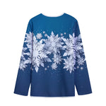 Christmas Snowflake Print Long Sleeve Short Coat