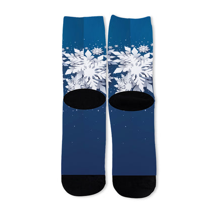 Christmas Snowflake Print Long Socks