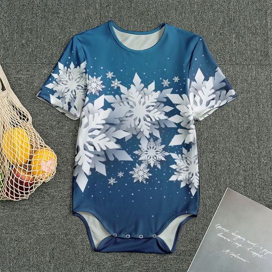 Christmas Snowflake Print Men's Bodysuit