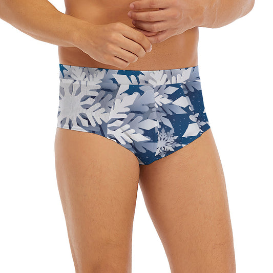 Christmas Snowflake Print Men's Briefs