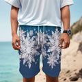 Christmas Snowflake Print Men's Cargo Shorts