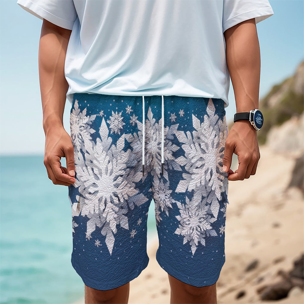 Christmas Snowflake Print Men's Cargo Shorts