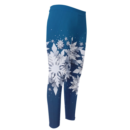 Christmas Snowflake Print Men's Compression Pants