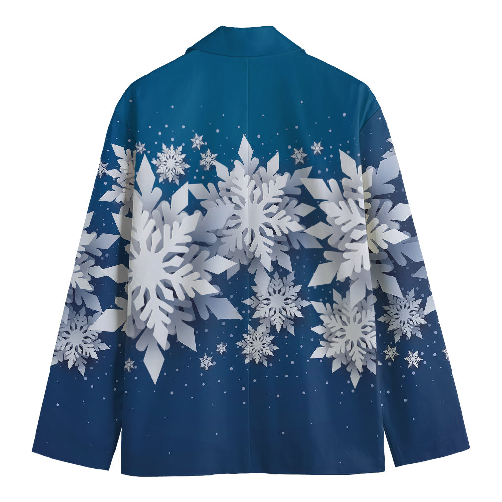 Christmas Snowflake Print Men's Cotton Blazer