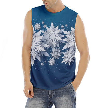 Christmas Snowflake Print Men's Fitness Tank Top