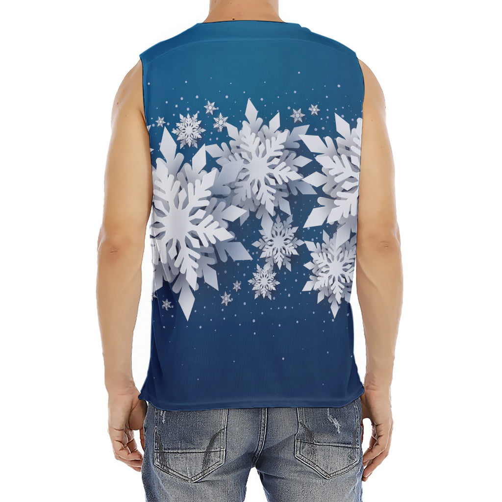 Christmas Snowflake Print Men's Fitness Tank Top