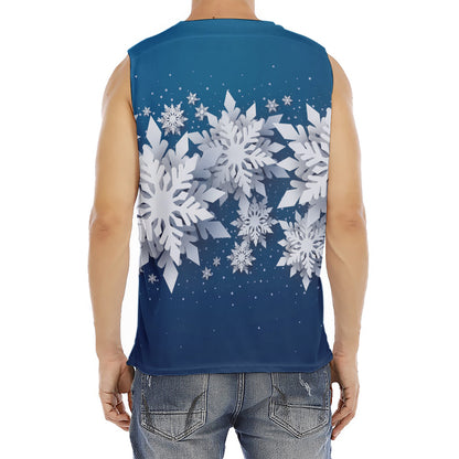 Christmas Snowflake Print Men's Fitness Tank Top