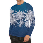 Christmas Snowflake Print Men's Long Sleeve Rash Guard