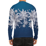Christmas Snowflake Print Men's Long Sleeve Rash Guard