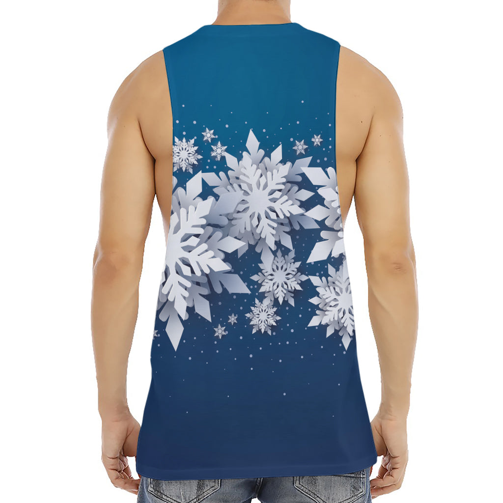 Christmas Snowflake Print Men's Muscle Tank Top
