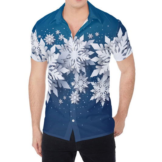 Christmas Snowflake Print Men's Shirt